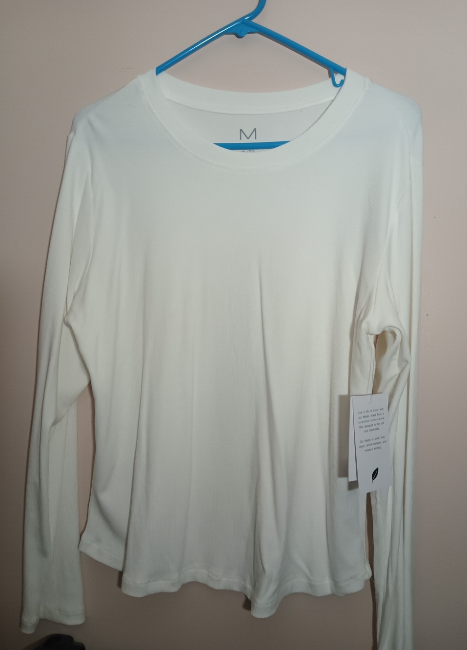 Magaschoni Women’s Long Sleeve Crew Neck Top - White
